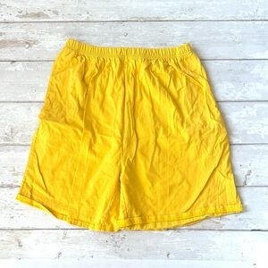 Women’s 14W 16W Bright Yellow Shorts 100% Cotton Just My Size Summer Long Shorts